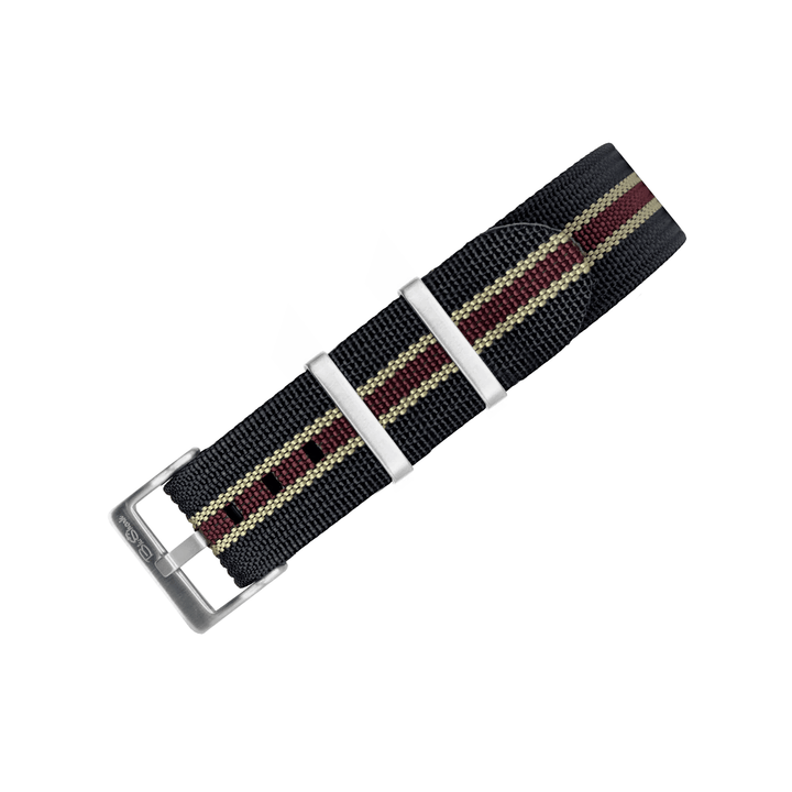 Ribbed Single - Pass - Black, Tan & Red - BluShark Straps