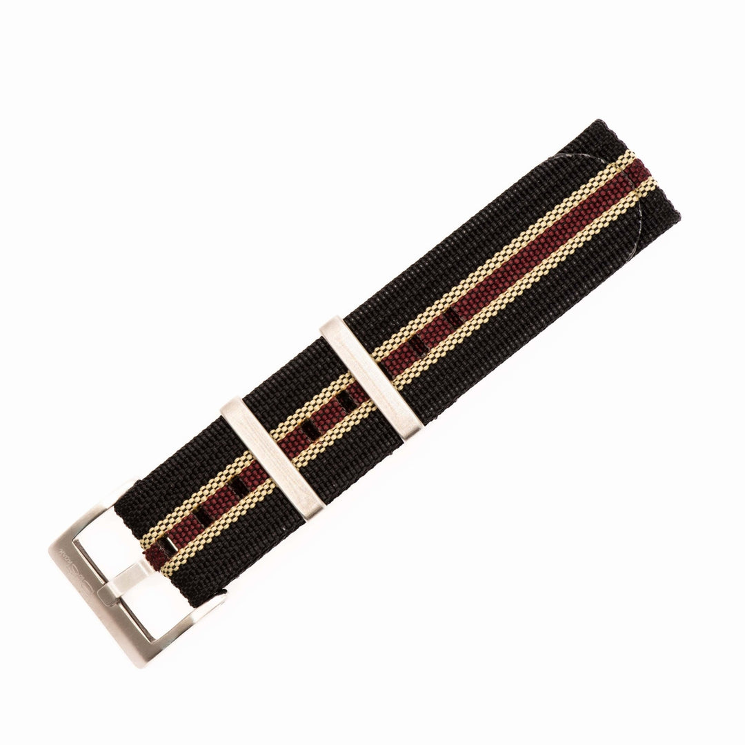 Ribbed Single - Pass - Black, Tan & Red - BluShark Straps