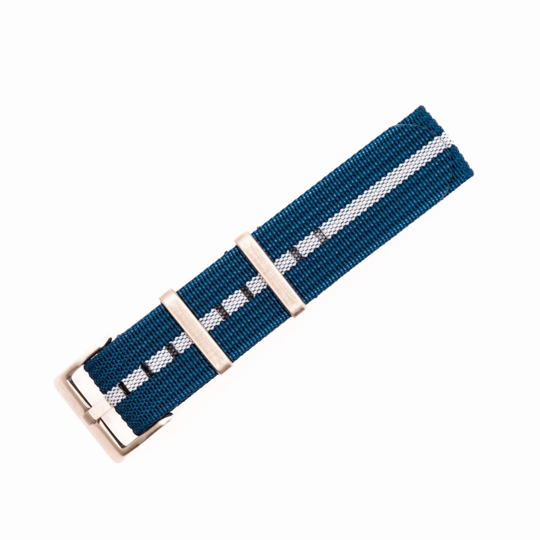 Ribbed Single - Pass - Blue & White - BluShark Straps