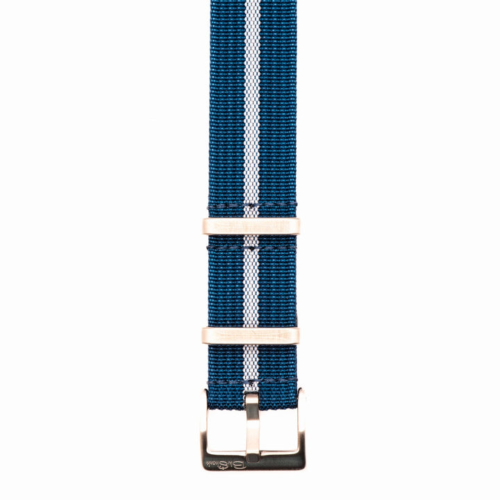 Ribbed Single - Pass - Blue & White - BluShark Straps