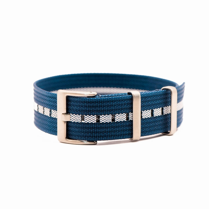 Ribbed Single - Pass - Blue & White - BluShark Straps