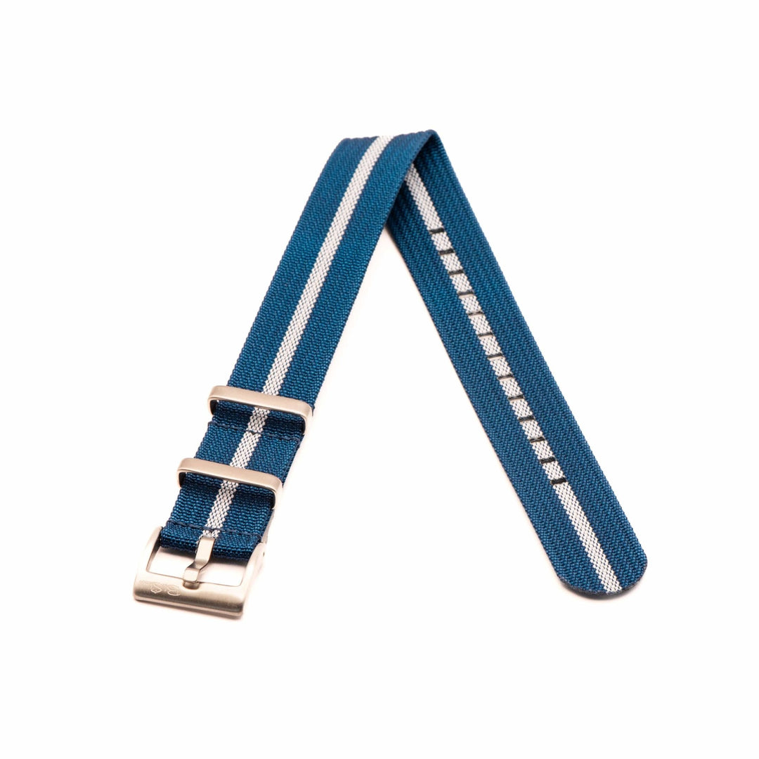 Ribbed Single - Pass - Blue & White - BluShark Straps