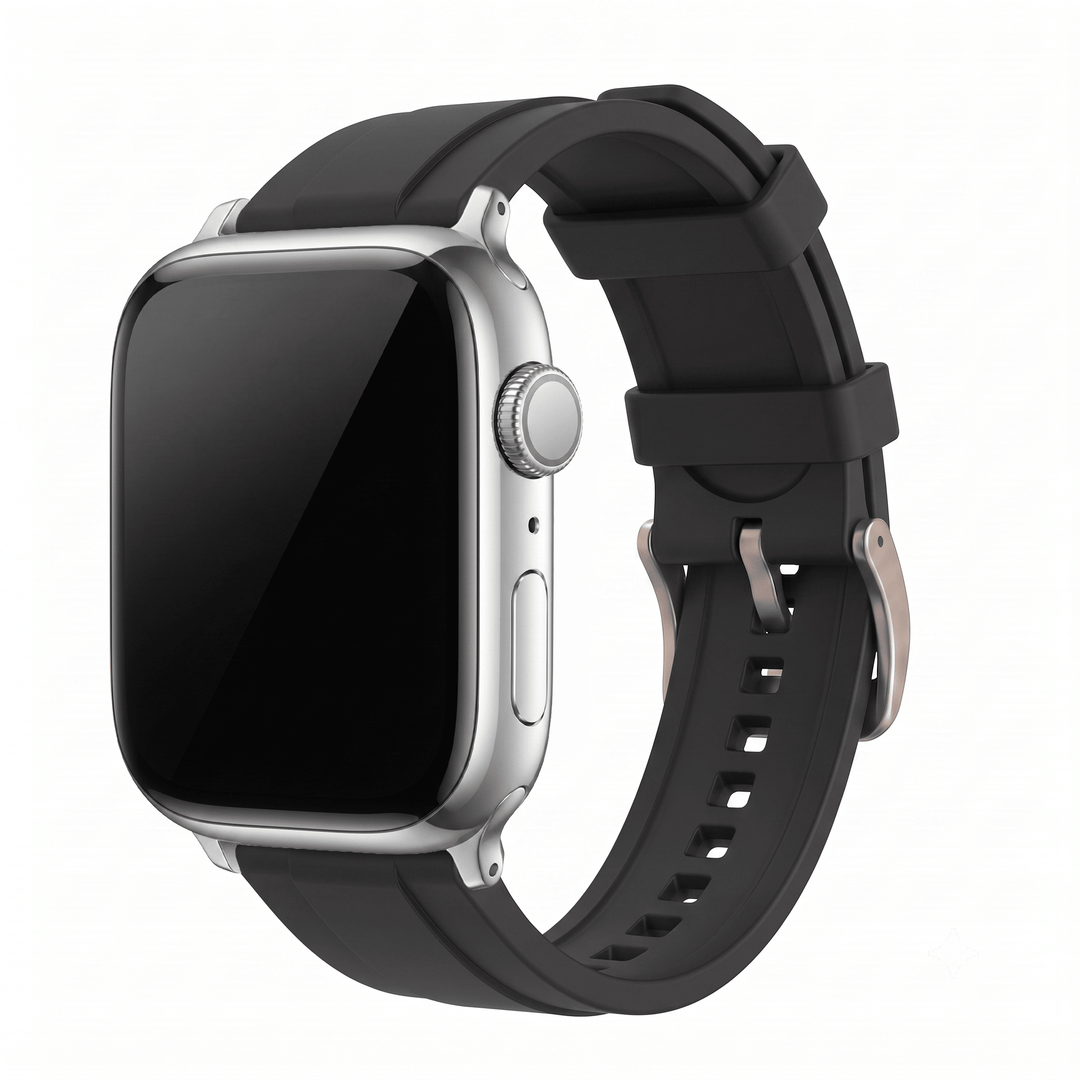 Ridge Rubber Band - For Apple Watch - Black - BluShark Straps