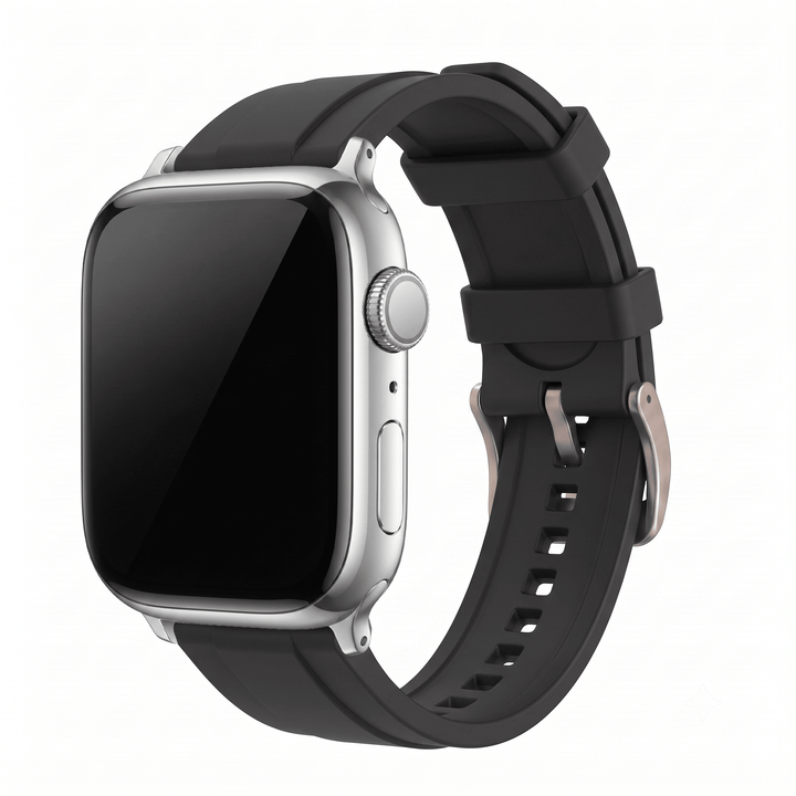 Ridge Rubber Band - For Apple Watch - Black - BluShark Straps