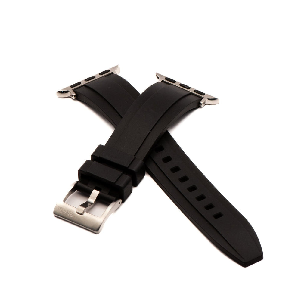 Ridge Rubber Band - For Apple Watch - Black - BluShark Straps