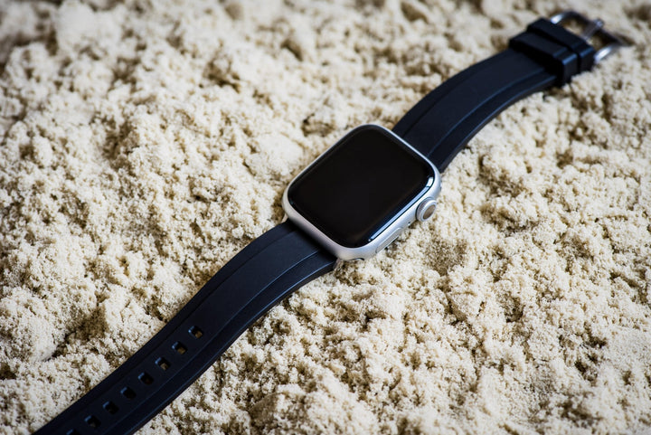 Ridge Rubber Band - For Apple Watch - Black - BluShark Straps