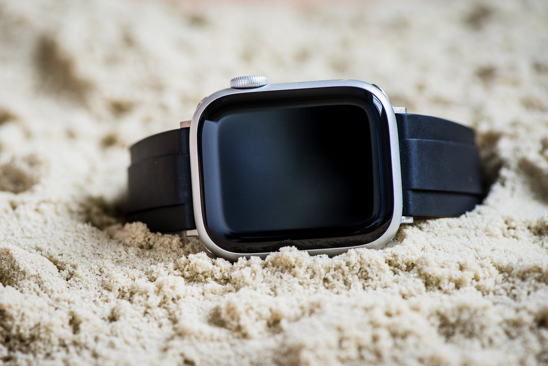 Ridge Rubber Band - For Apple Watch - Black - BluShark Straps