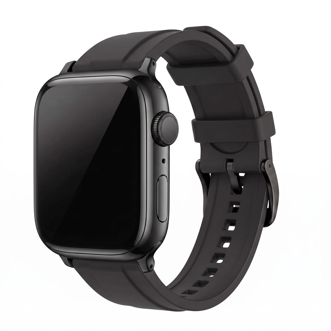 Ridge Rubber Band - For Apple Watch - Black - BluShark Straps