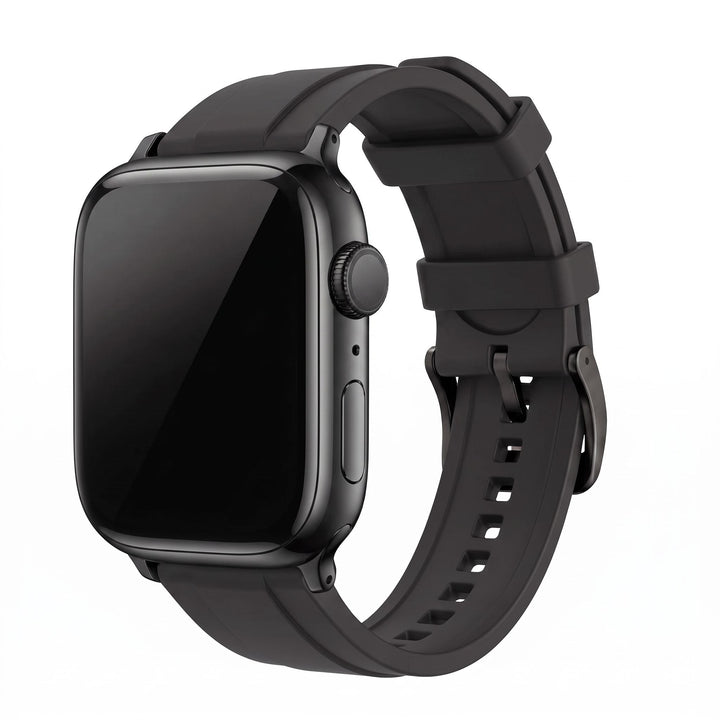 Ridge Rubber Band - For Apple Watch - Black - BluShark Straps