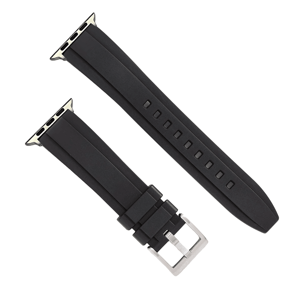 Ridge Rubber Band - For Apple Watch - Black - BluShark Straps