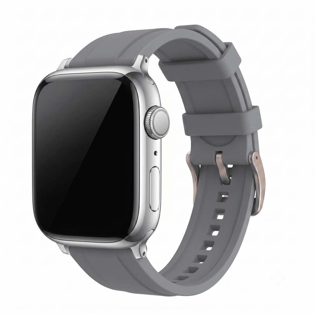 Ridge Rubber Band - For Apple Watch - Gray - BluShark Straps