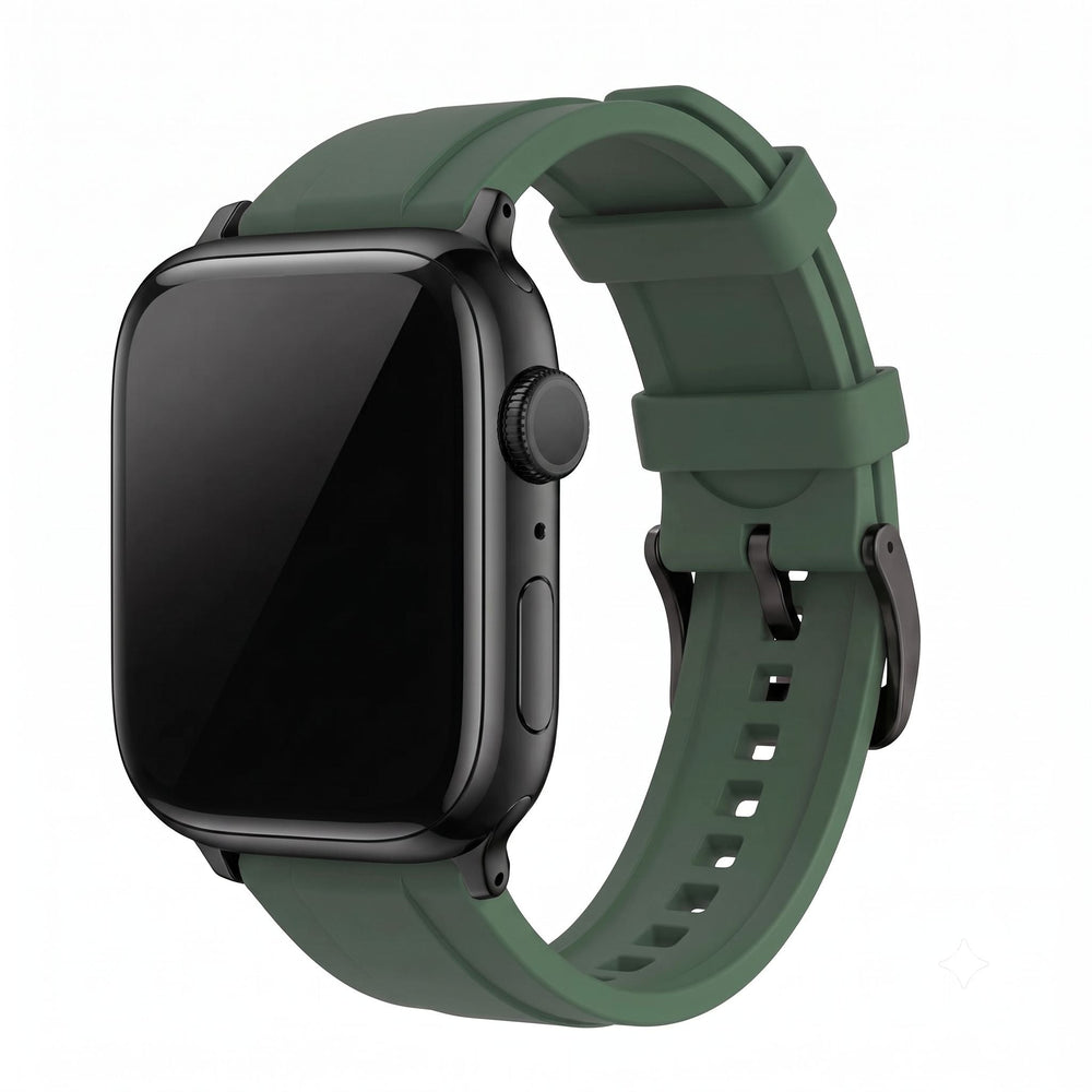 Ridge Rubber Band - For Apple Watch - Green - BluShark Straps