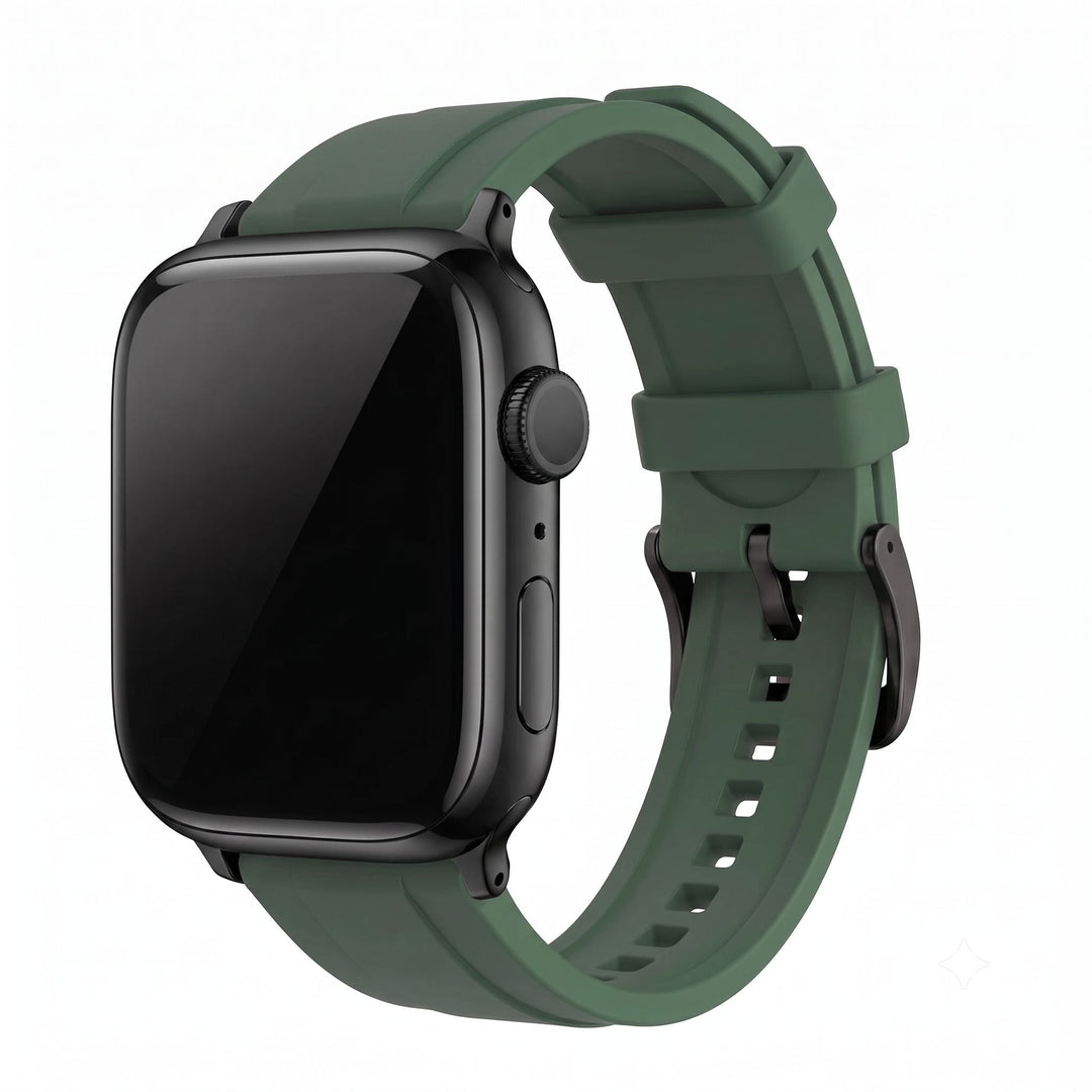 Ridge Rubber Band - For Apple Watch - Green - BluShark Straps