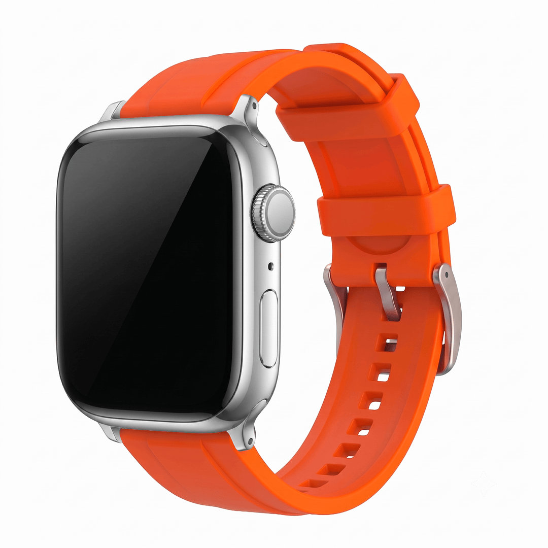 Ridge Rubber Band - For Apple Watch - Orange - BluShark Straps