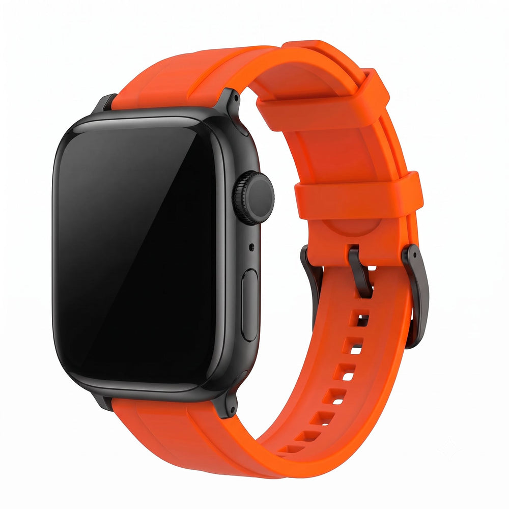 Ridge Rubber Band - For Apple Watch - Orange - BluShark Straps