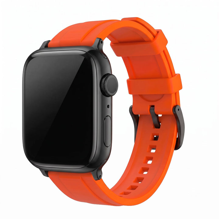Ridge Rubber Band - For Apple Watch - Orange - BluShark Straps