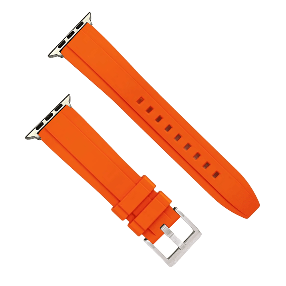Ridge Rubber Band - For Apple Watch - Orange - BluShark Straps
