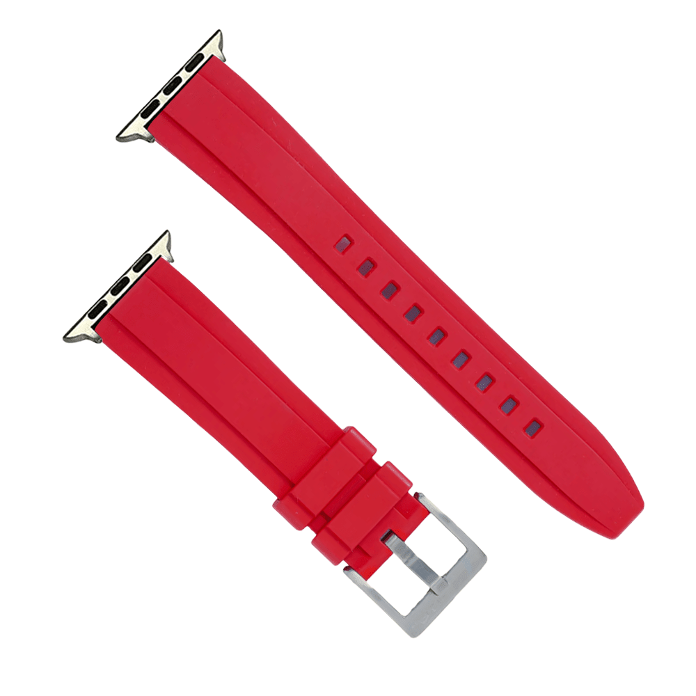Ridge Rubber Band - For Apple Watch - Red - BluShark Straps