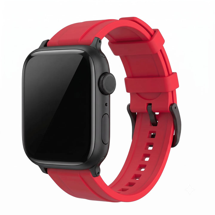 Ridge Rubber Band - For Apple Watch - Red - BluShark Straps