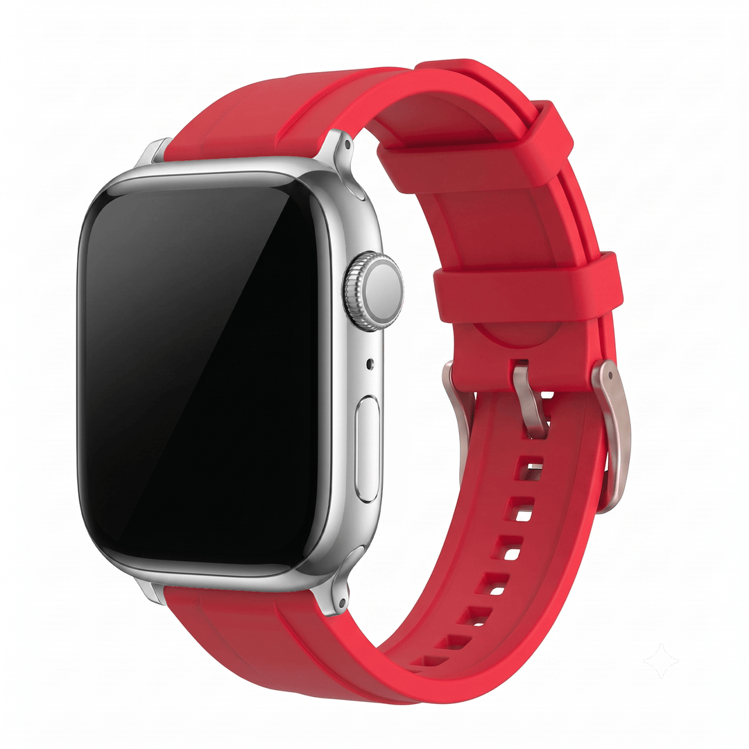 Ridge Rubber Band - For Apple Watch - Red - BluShark Straps