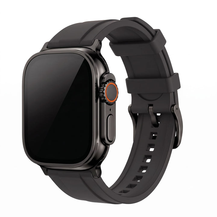 Ridge Rubber Band - For Apple Watch ULTRA - Black - BluShark Straps
