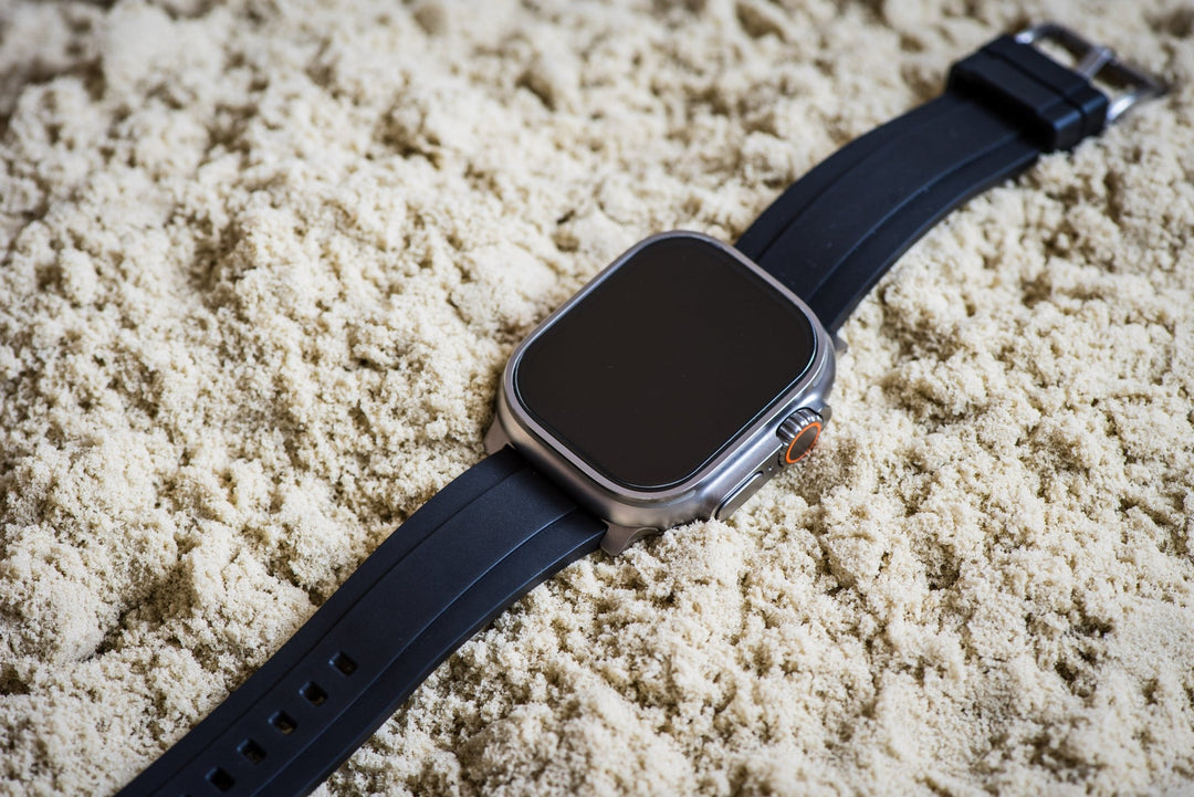 Ridge Rubber Band - For Apple Watch ULTRA - Black - BluShark Straps