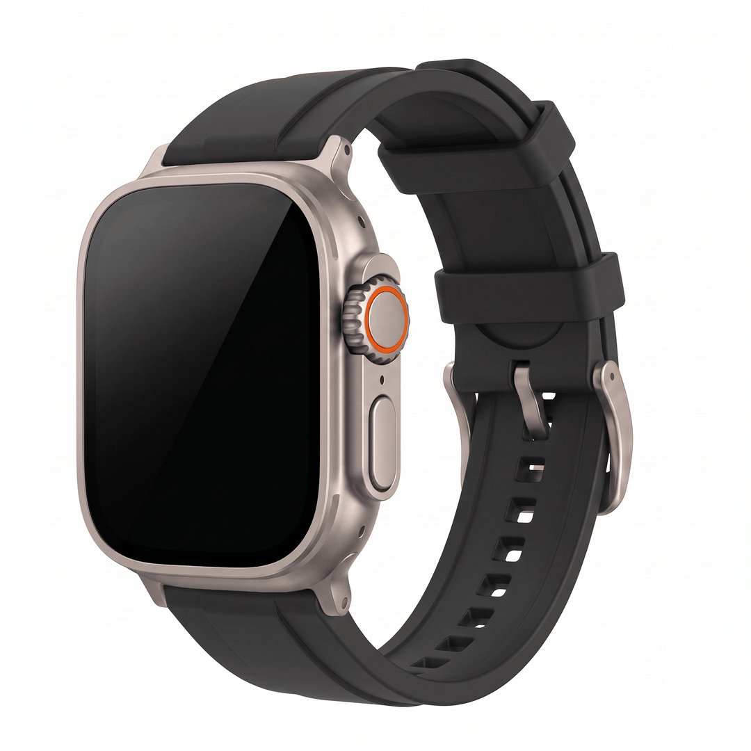 Ridge Rubber Band - For Apple Watch ULTRA - Black - BluShark Straps