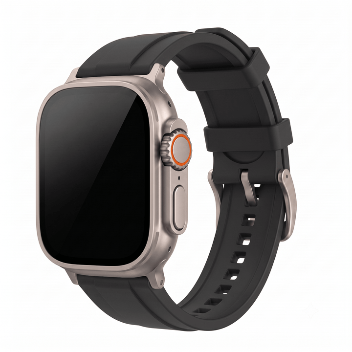 Ridge Rubber Band - For Apple Watch ULTRA - Black - BluShark Straps