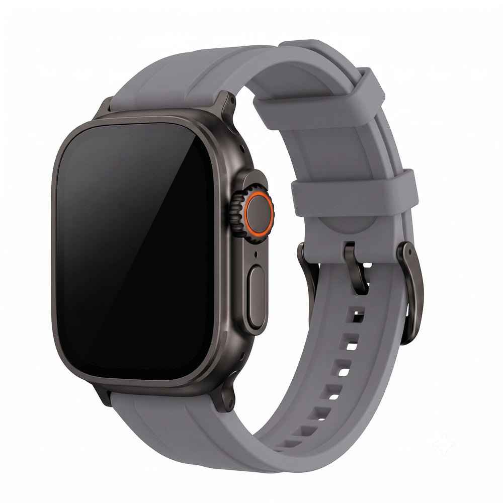 Ridge Rubber Band - For Apple Watch ULTRA - Gray - BluShark Straps