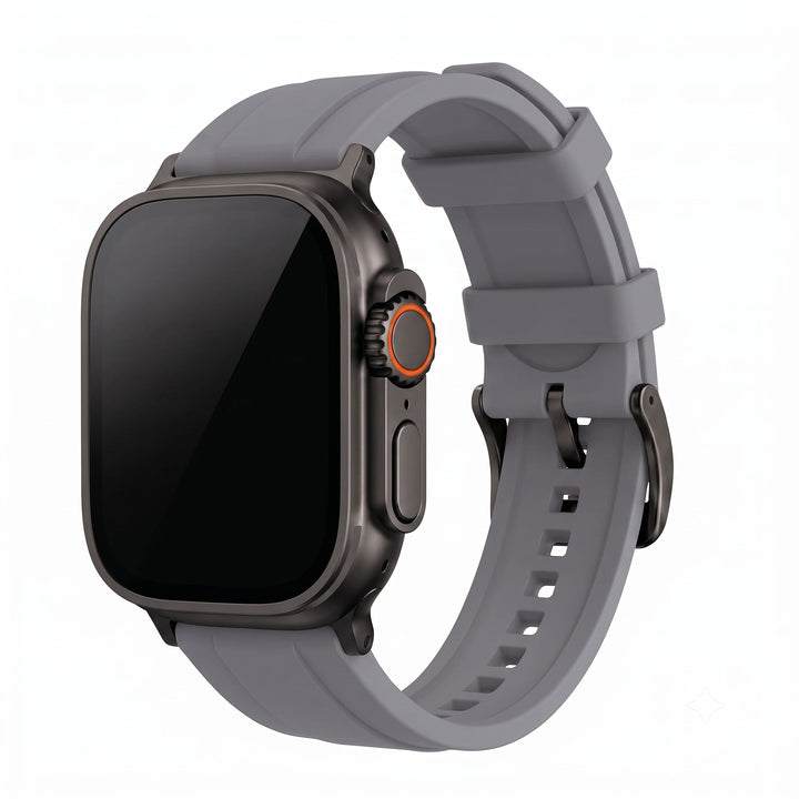 Ridge Rubber Band - For Apple Watch ULTRA - Gray - BluShark Straps