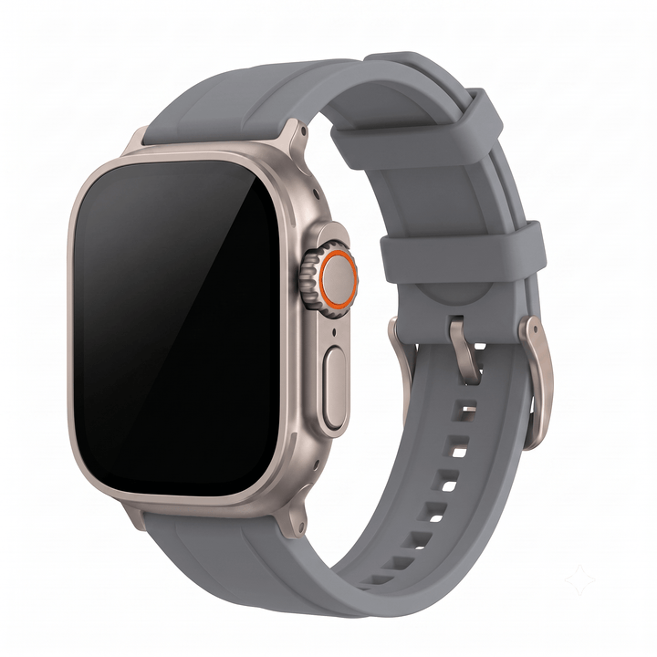 Ridge Rubber Band - For Apple Watch ULTRA - Gray - BluShark Straps