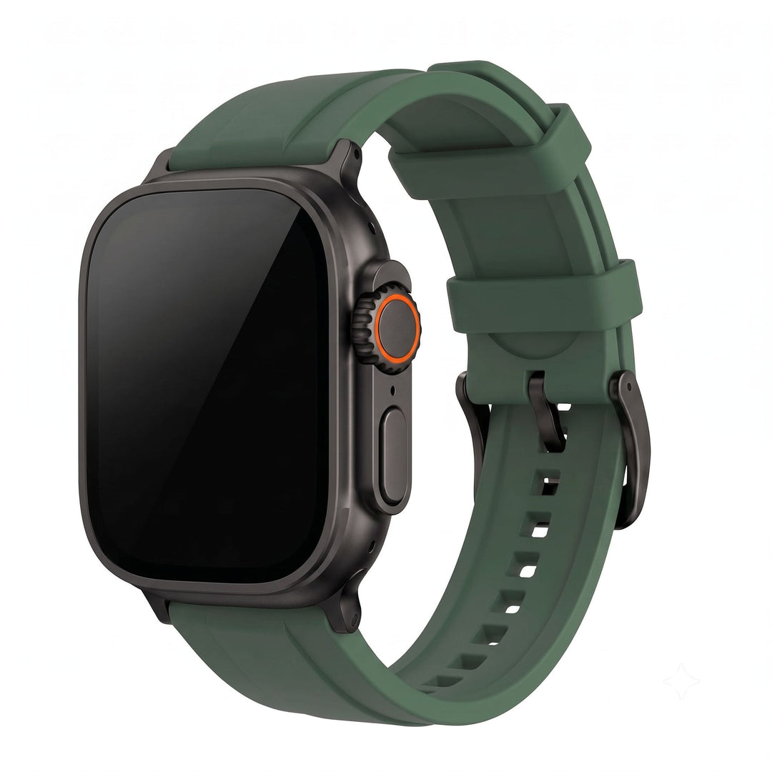 Ridge Rubber Band - For Apple Watch ULTRA - Grenade Green - BluShark Straps
