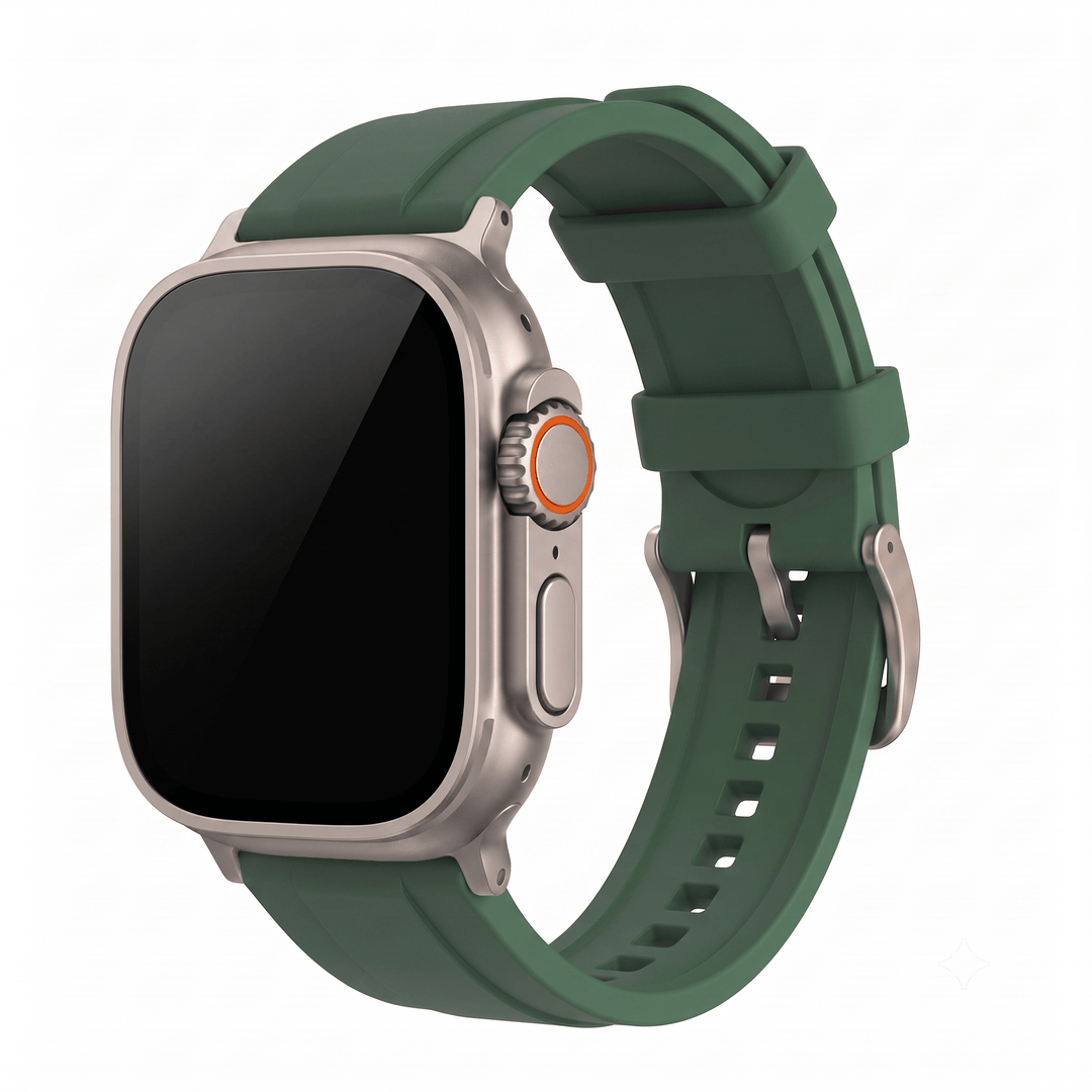 Ridge Rubber Band - For Apple Watch ULTRA - Grenade Green - BluShark Straps