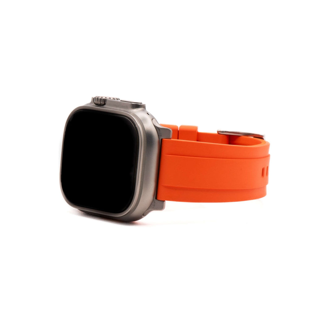 Ridge Rubber Band - For Apple Watch ULTRA - Orange - BluShark Straps