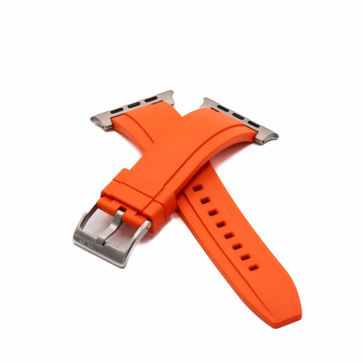 Ridge Rubber Band - For Apple Watch ULTRA - Orange - BluShark Straps