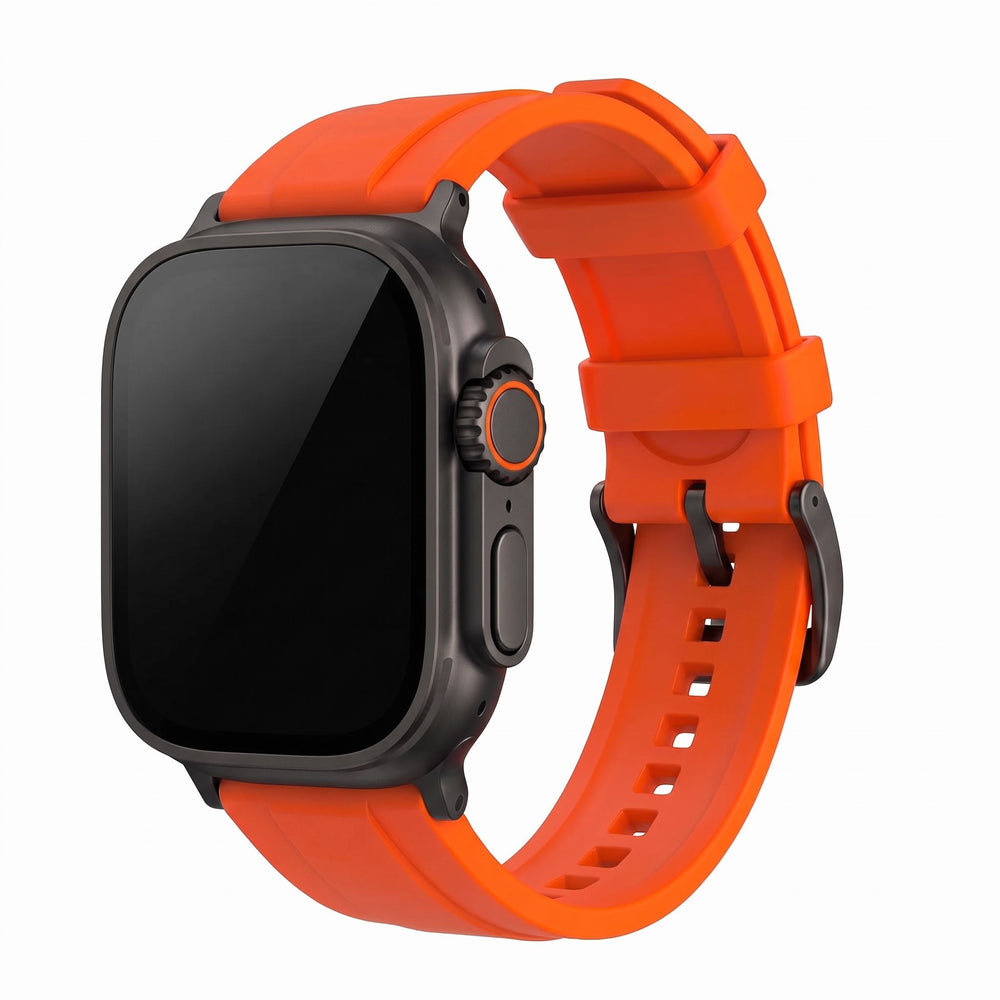 Ridge Rubber Band - For Apple Watch ULTRA - Orange - BluShark Straps