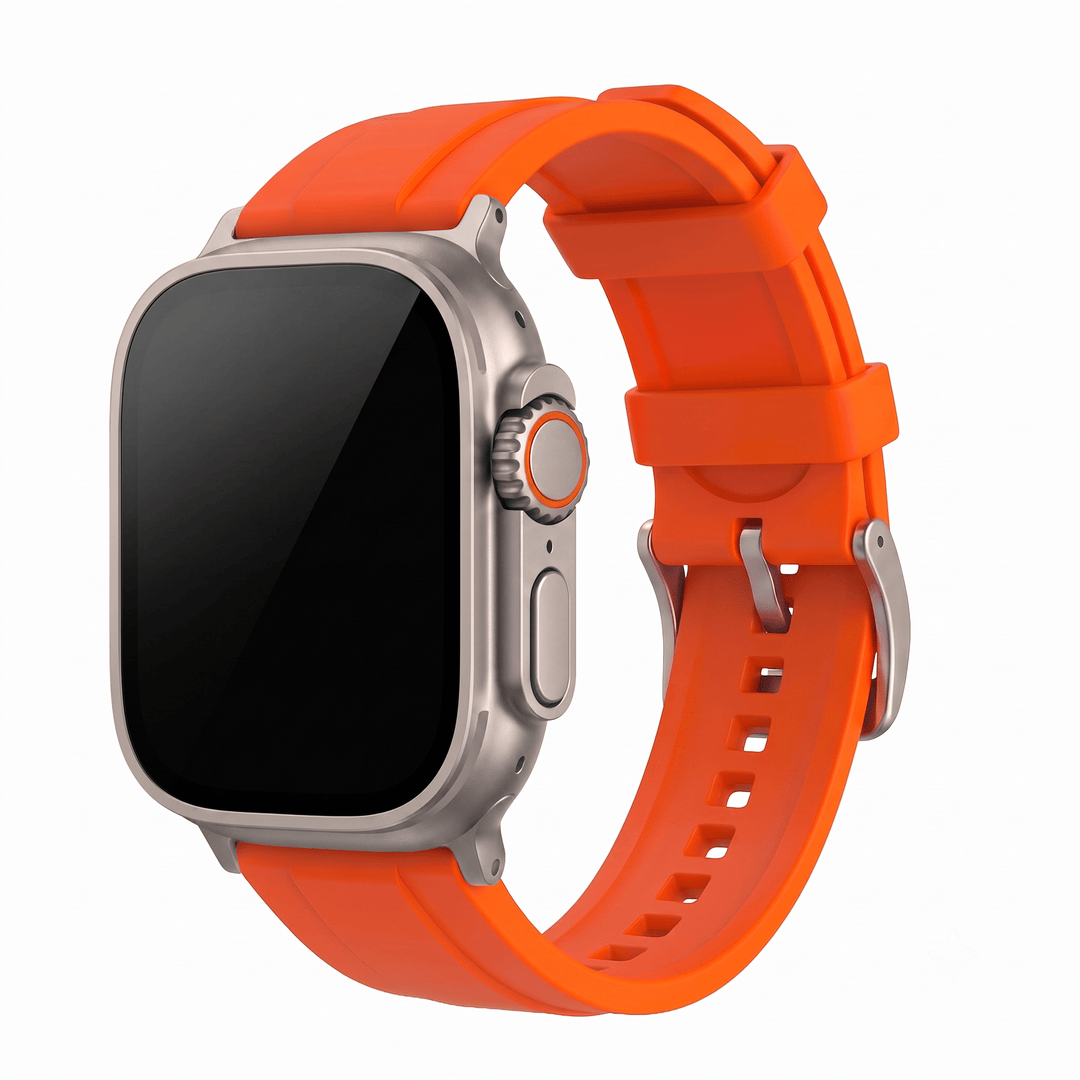 Ridge Rubber Band - For Apple Watch ULTRA - Orange - BluShark Straps