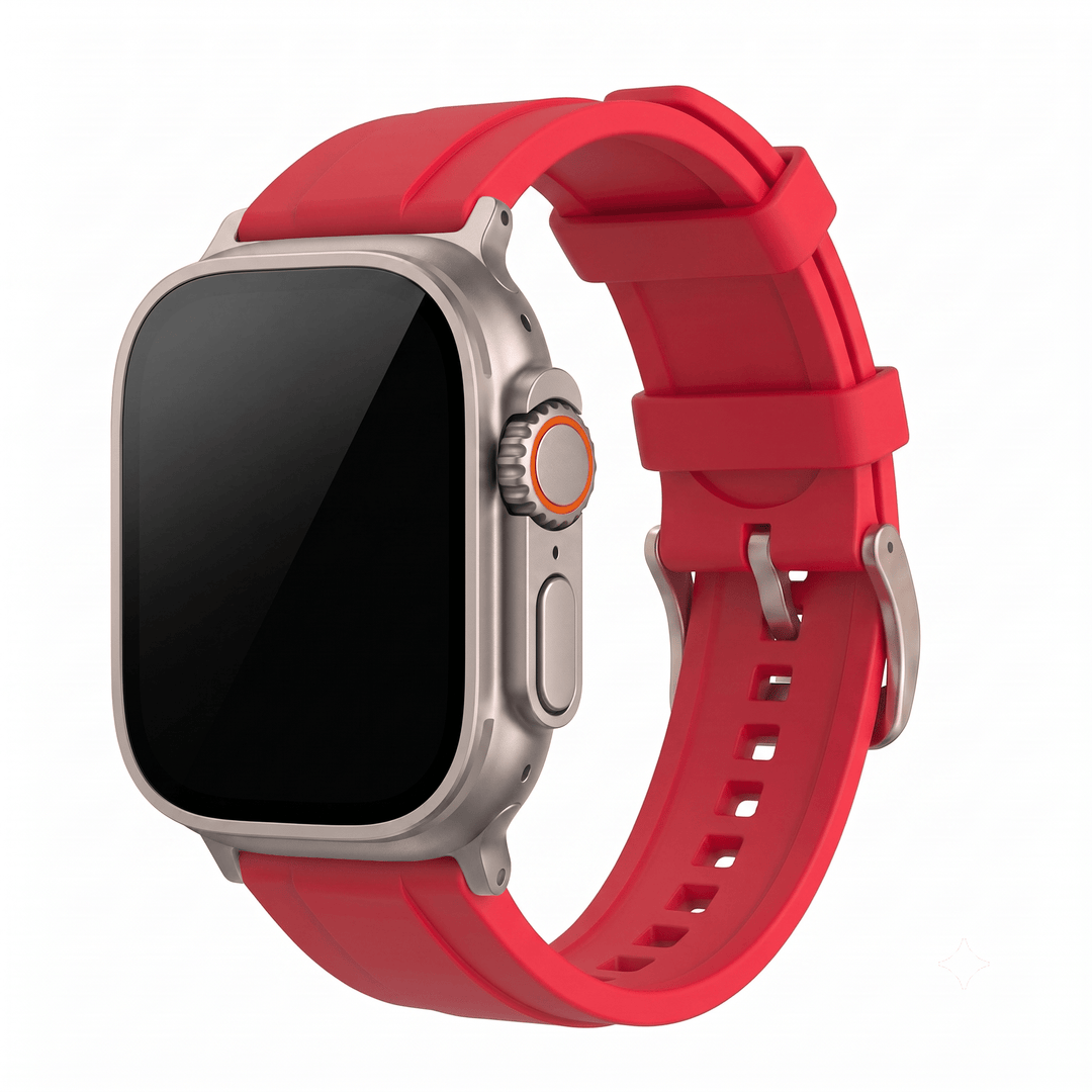 Ridge Rubber Band - For Apple Watch ULTRA - Red - BluShark Straps