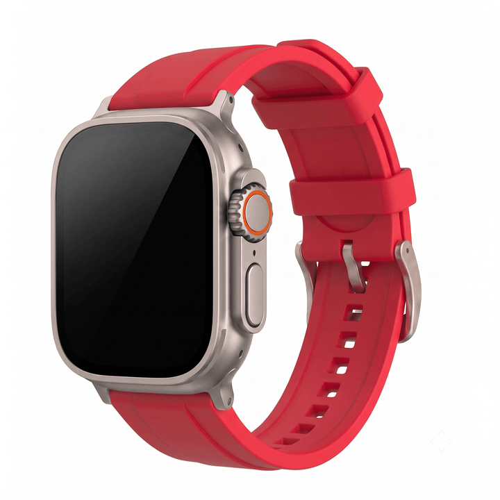 Ridge Rubber Band - For Apple Watch ULTRA - Red - BluShark Straps