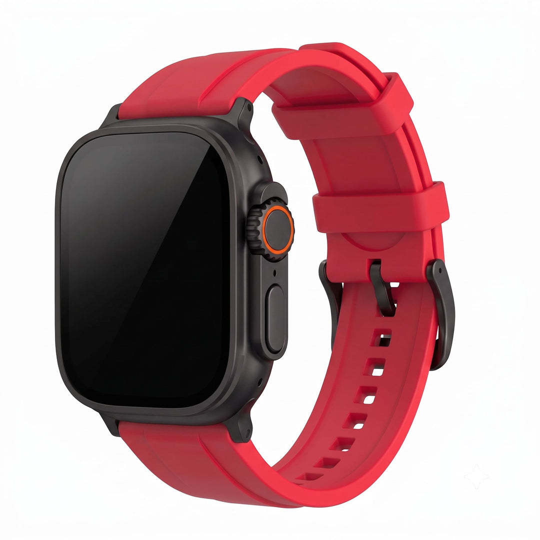 Ridge Rubber Band - For Apple Watch ULTRA - Red - BluShark Straps