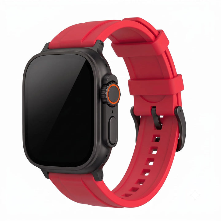 Ridge Rubber Band - For Apple Watch ULTRA - Red - BluShark Straps