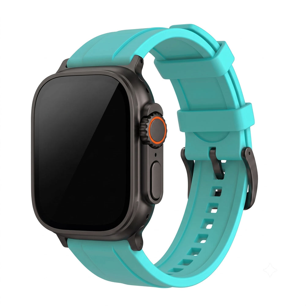 Ridge Rubber Band - For Apple Watch ULTRA - Turquoise - BluShark Straps