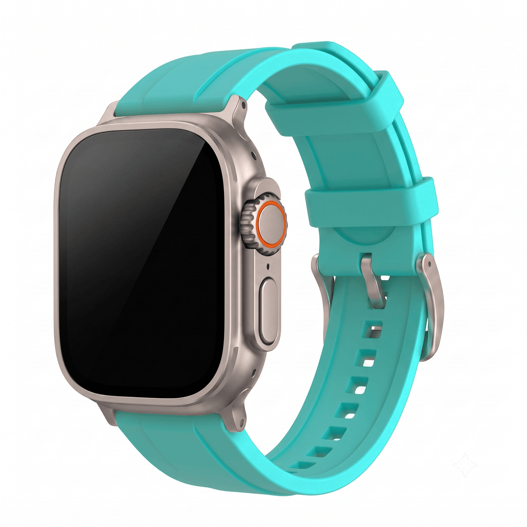 Ridge Rubber Band - For Apple Watch ULTRA - Turquoise - BluShark Straps