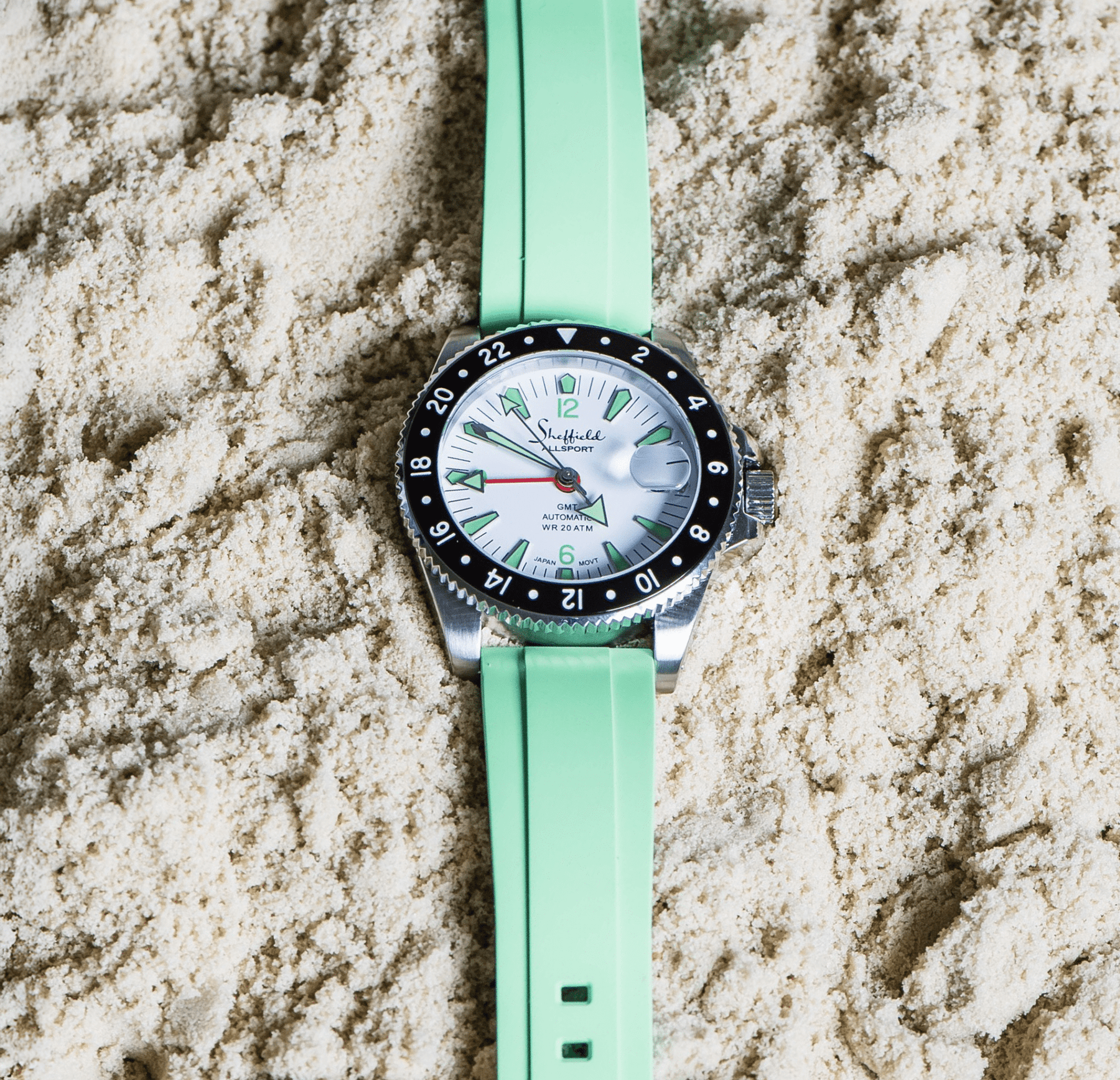 Gold Ridge Watch Ridge Rubber Two-Piece Watch Band - Mint Watch Strap – BluShark Straps