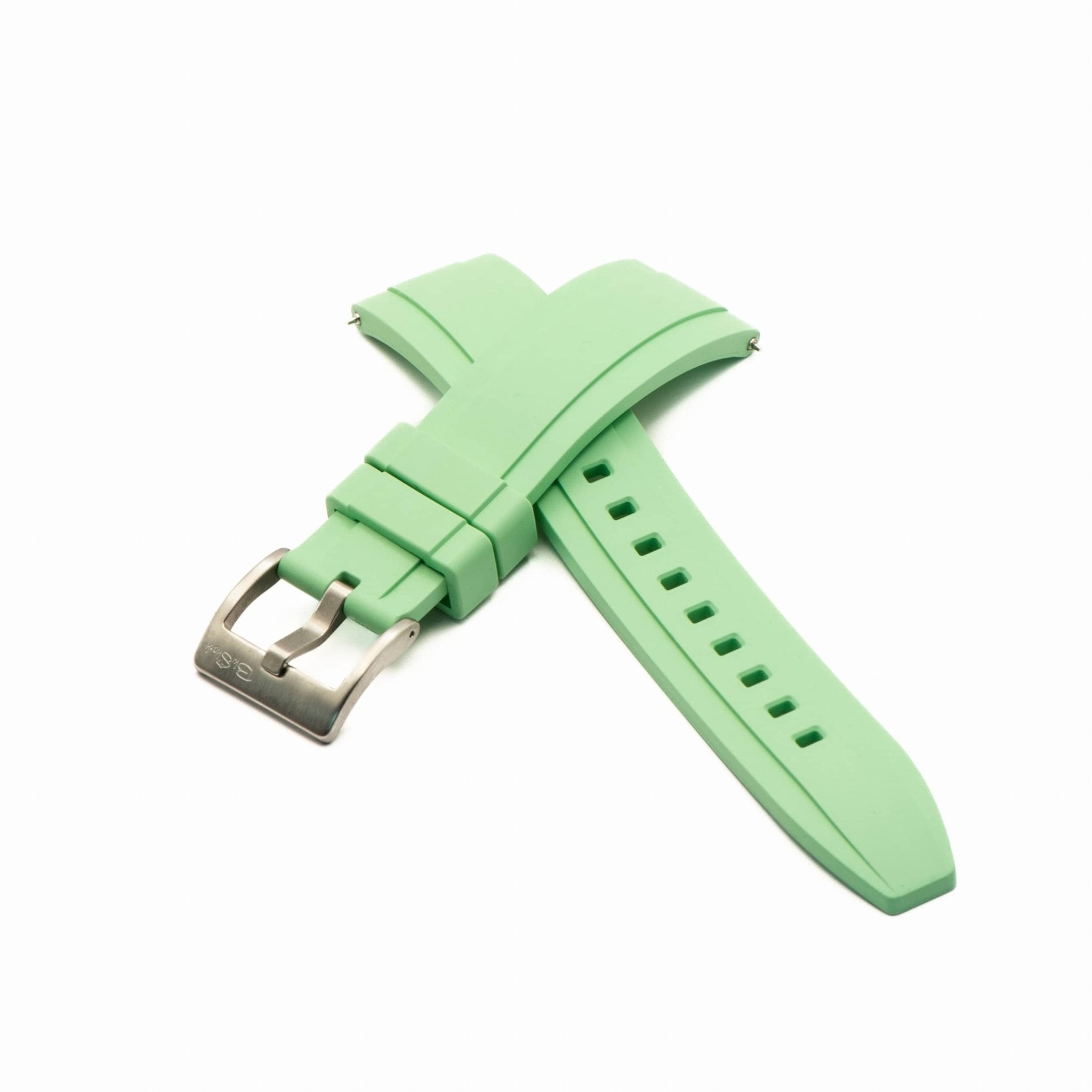 Ridge Rubber Two-Piece Watch Band - Mint Watch Strap – BluShark Straps