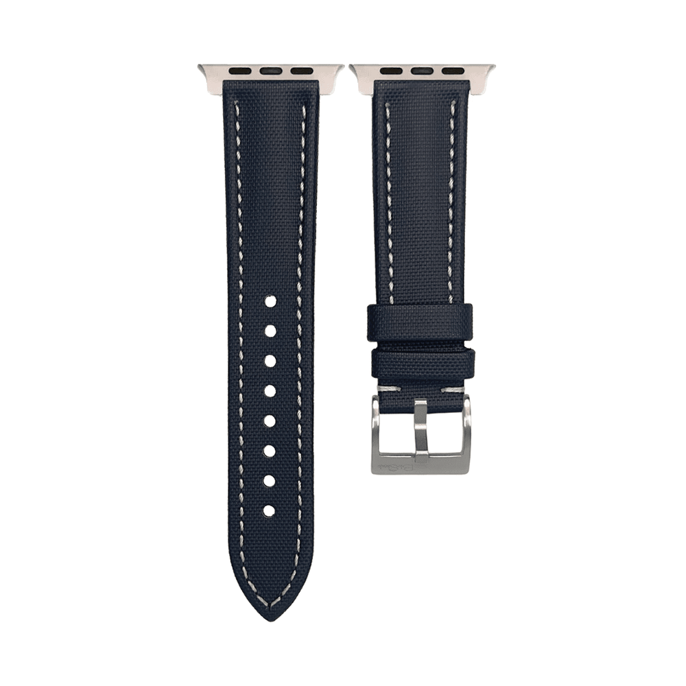 Sailcloth Band - For Apple Watch ULTRA - Blue with White - BluShark Straps