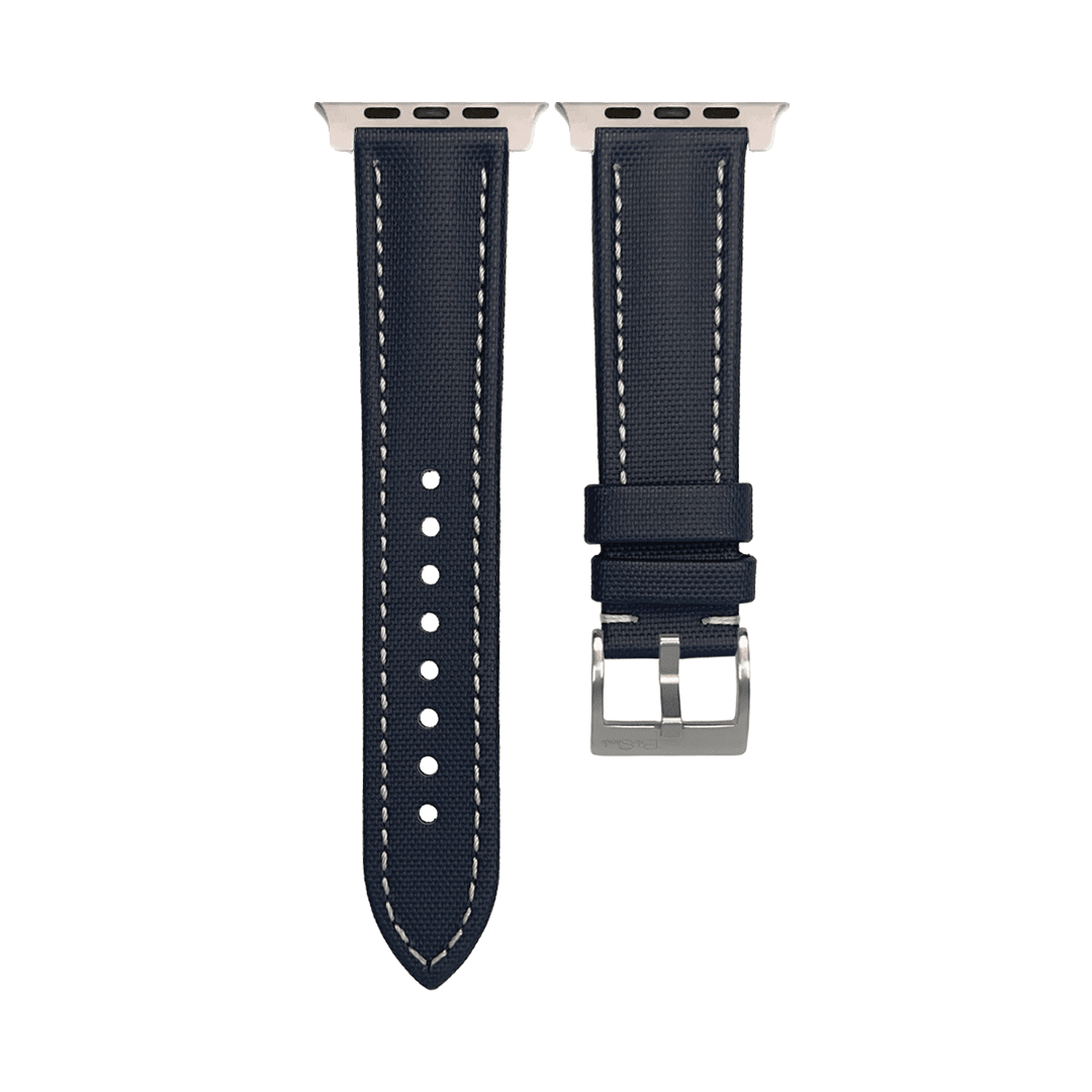 Sailcloth Band - For Apple Watch ULTRA - Blue with White - BluShark Straps