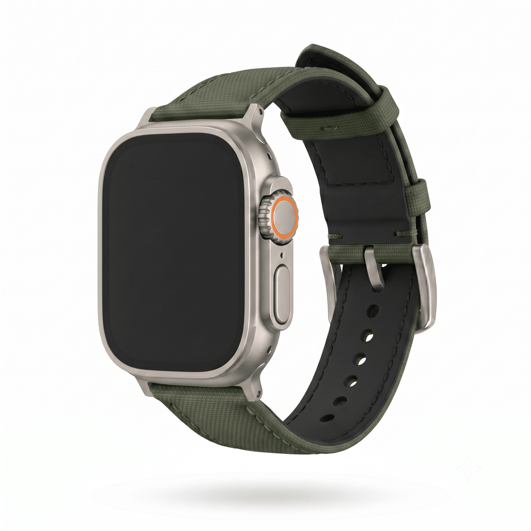 Sailcloth Band - For Apple Watch ULTRA - Green - BluShark Straps