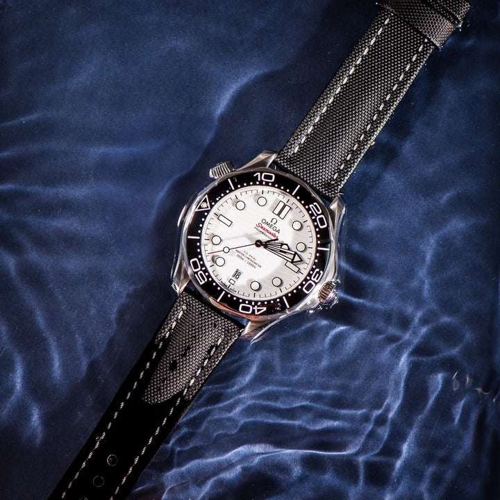 Sailcloth - Black with White - BluShark Straps