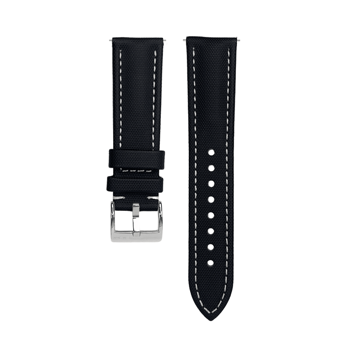 Sailcloth - Black with White - BluShark Straps